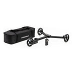 Hyperdolly HY-01 complete package featuring the motorized camera dolly, wireless remote controller, and carrying case.