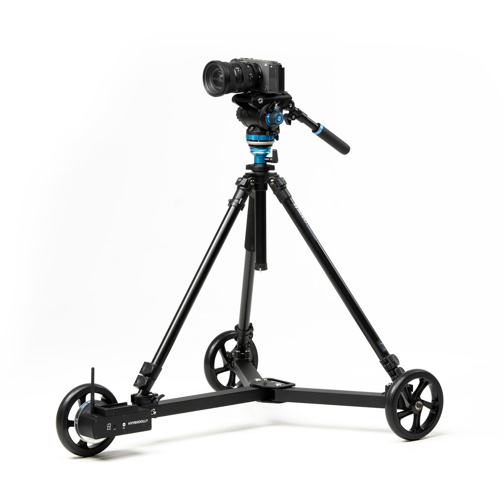 Sony FX3 cinema camera mounted on a Benro tripod and Hyperdolly HY-01